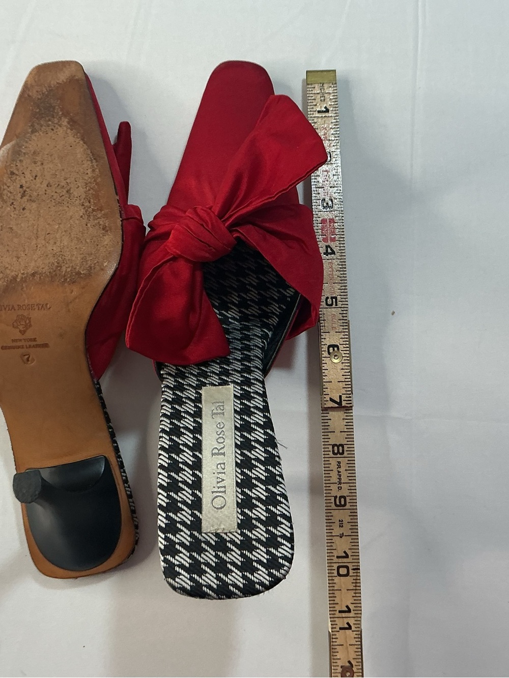 Olivia Rose Tal Red Bow Mules - Picture 8 of 9